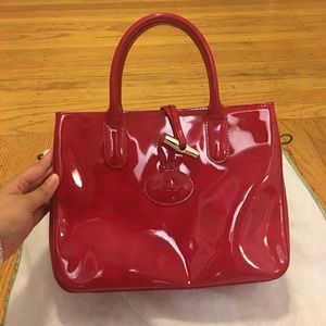 Brand New Patent Red Longchamp Handbag